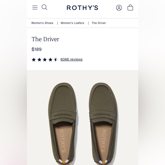 Rothy’s olive green driver loafers - only worn once - Picture 5 of 5